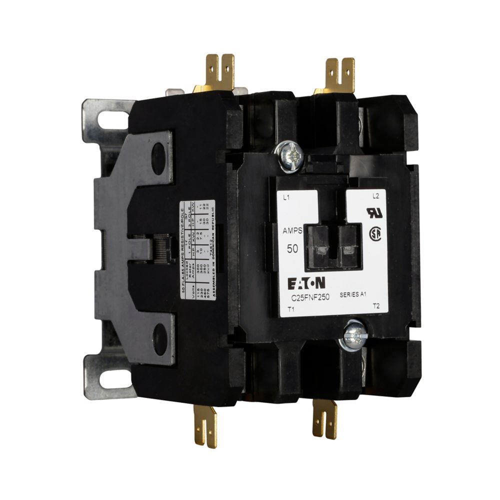 Eaton C25FNE350A – 50 Amp Definite Purpose Contactor | 3-Pole | 120V Coil