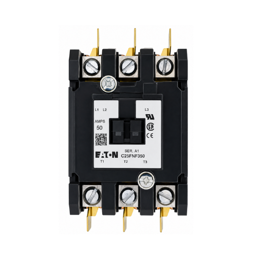 Eaton C25FNF350A – 50 Amp 3-Pole Definite Purpose Contactor | 120V Coil | Quick Connect