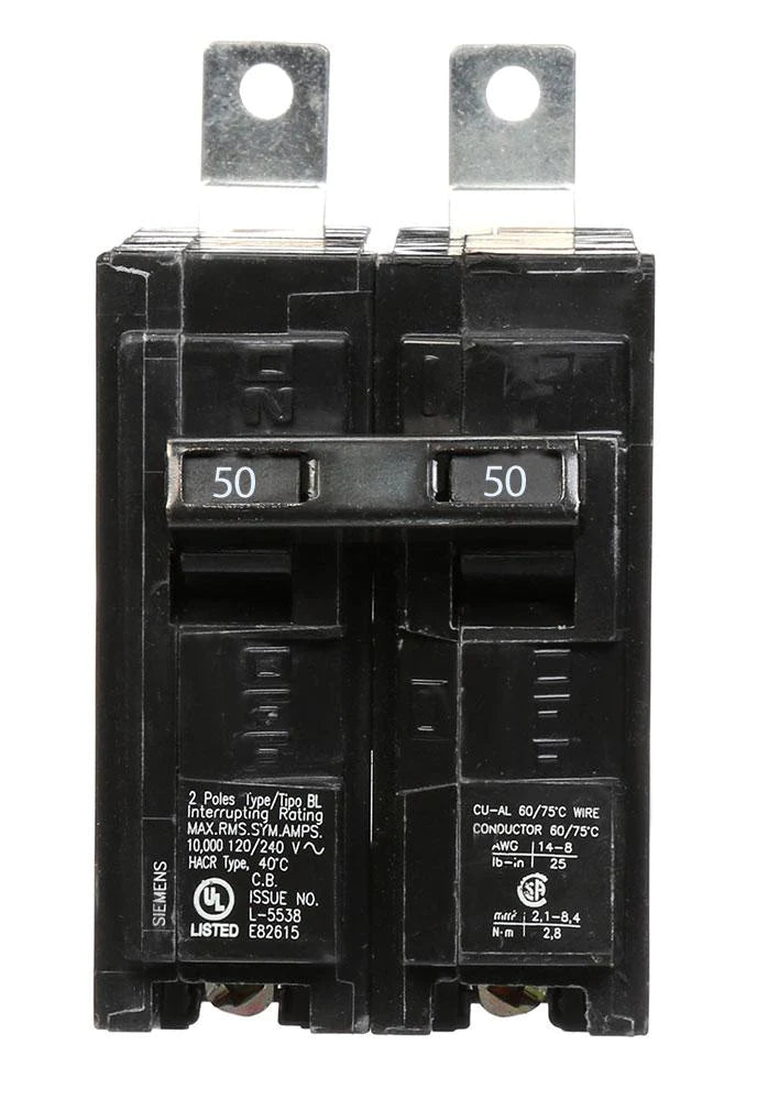 B250 - Siemens - 50 Amp Circuit Breaker Bolt-On - 50 Amp - 2 Pole - 240 Volt