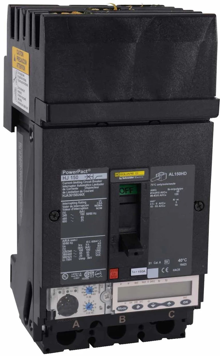 HJA36150U44X - Square D - Molded Case Circuit Breakers I-Line Plug-In - 150 Amp - 3 Pole - 600 Volt