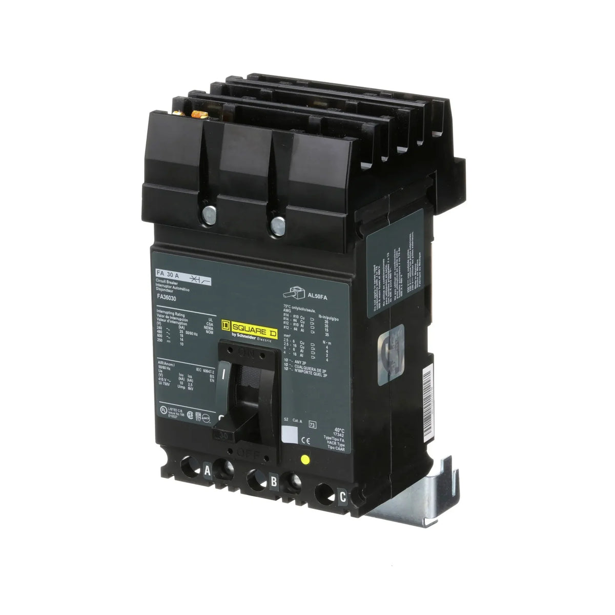 FA36030 - Square D - Molded Case Circuit Breaker I-Line Plug-In - 30 Amp - 3 Pole - 600 Volt