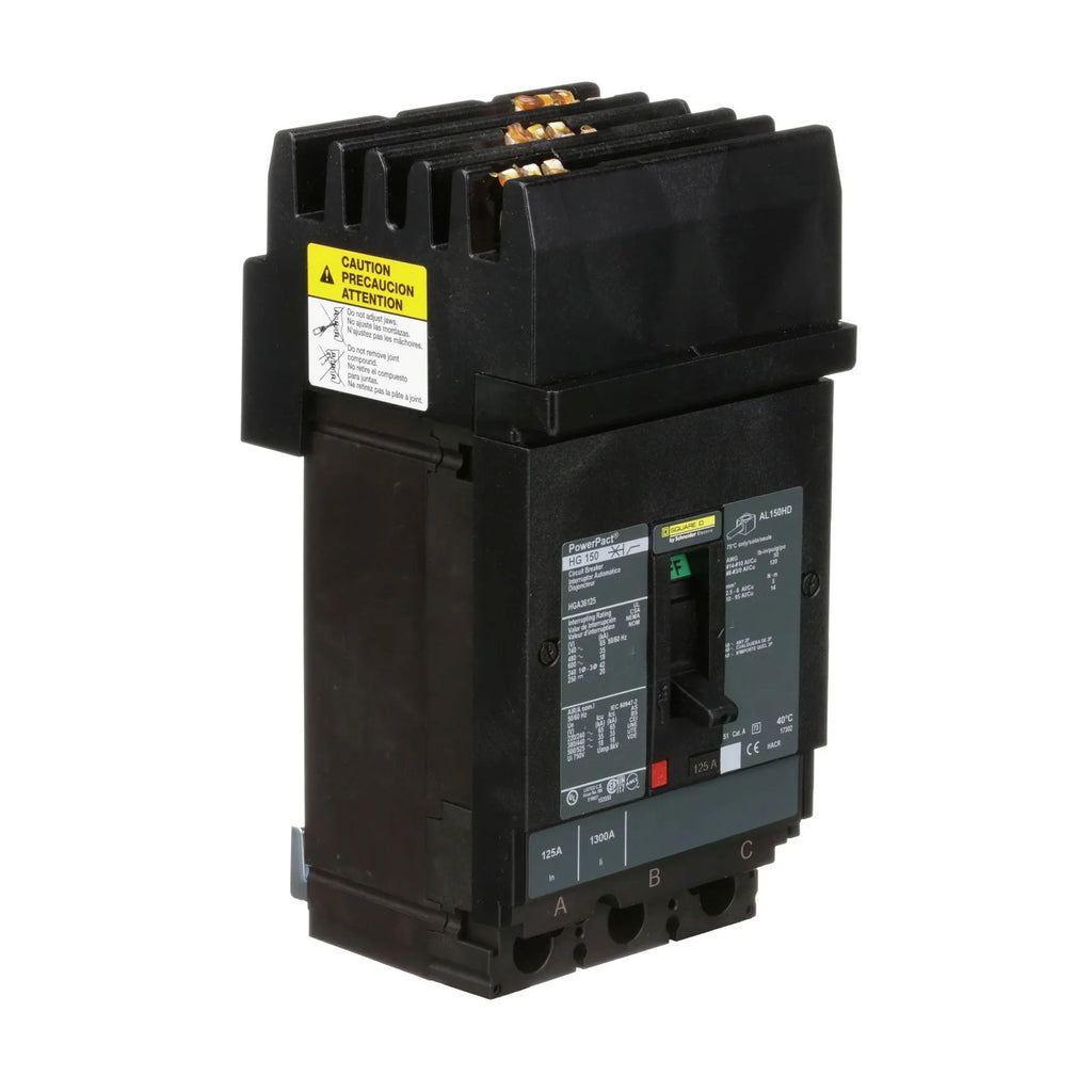 HGA36125 - Square D - 125A 3-Pole 600V I-Line Plug-In Circuit Breaker