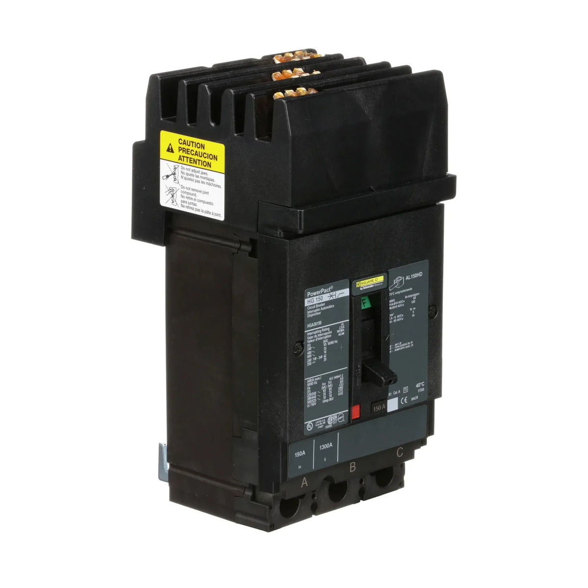 HGA36150 - Square D - Molded Case Circuit Breaker I-Line Plug-In - 150 Amp - 3 Pole - 600 Volt