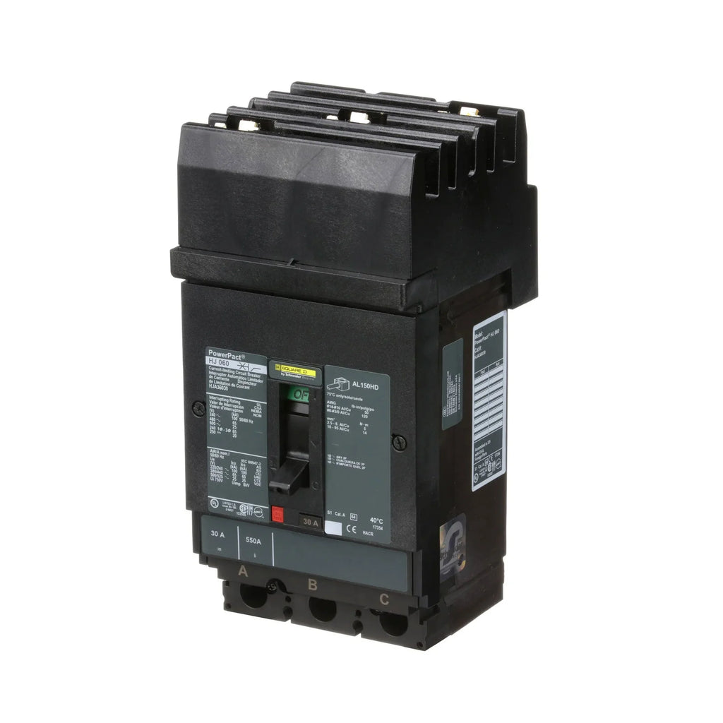 HJA36030 - Square D - Molded Case Circuit Breaker I-Line Plug-In - 30 Amp - 3 Pole - 600 Volt