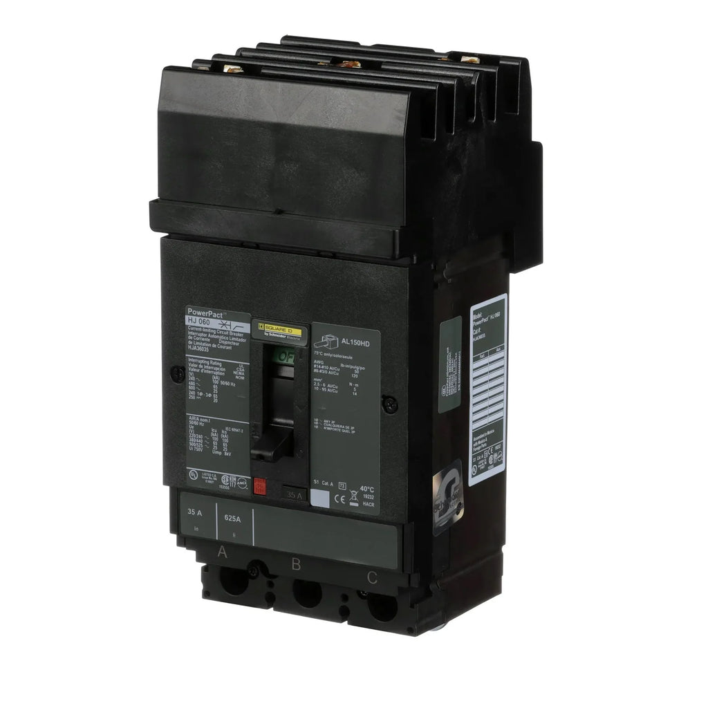 HJA36035 - Square D - Molded Case Circuit Breaker I-Line Plug-In - 35 Amp - 3 Pole - 600 Volt
