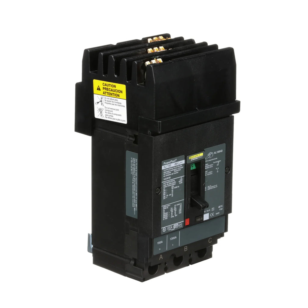 SQUARE D HJA36150 3 Pole Non-Interchangeable Trip Thermal Magnetic Circuit Breakers