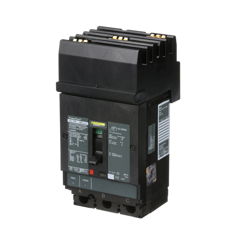 SQUARE D HJA36150 3 Pole Non-Interchangeable Trip Thermal Magnetic Circuit Breakers
