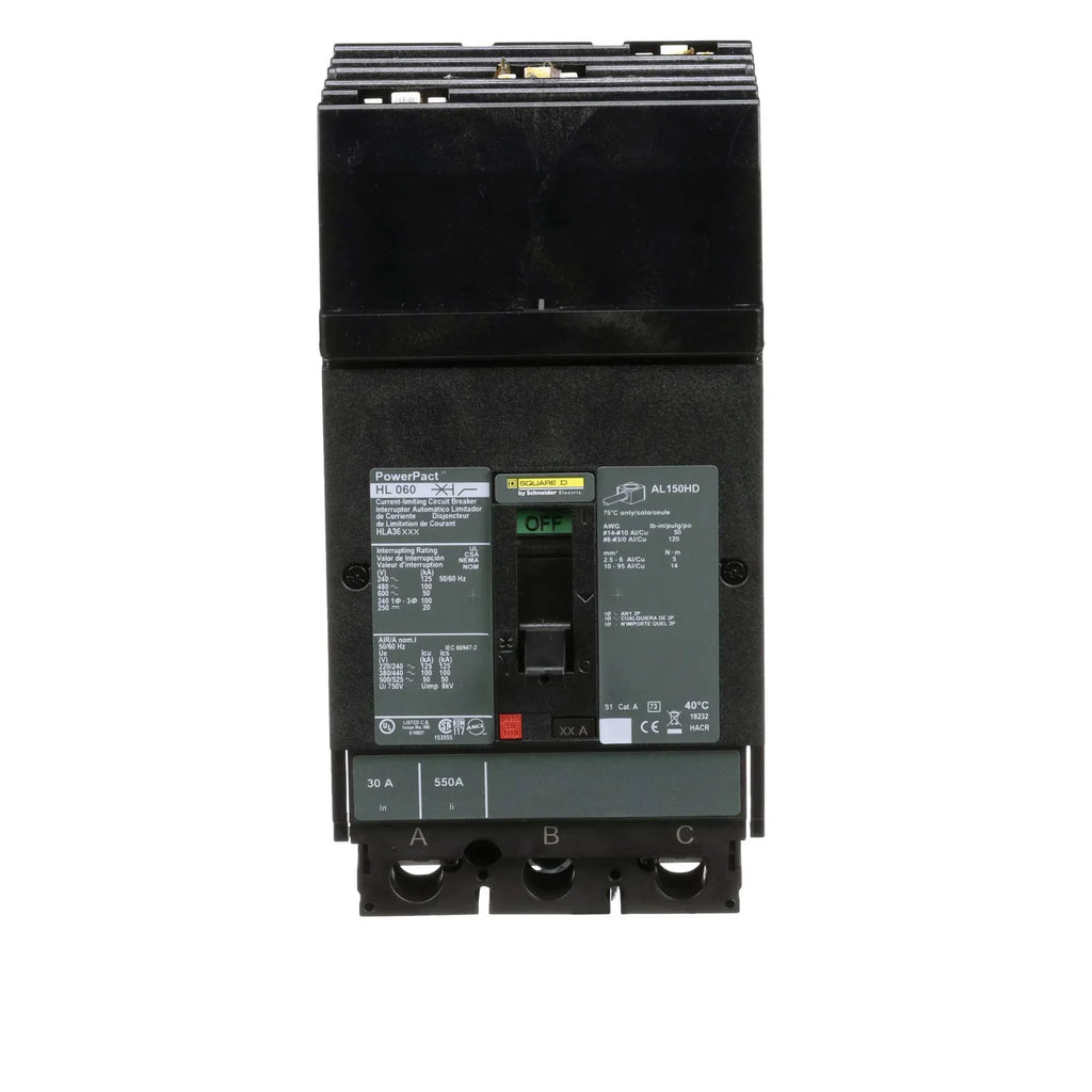 HLA36150 - Square D - Molded Case Circuit Breaker I-Line Plug-In - 150 Amp - 3 Pole - 600 Volt