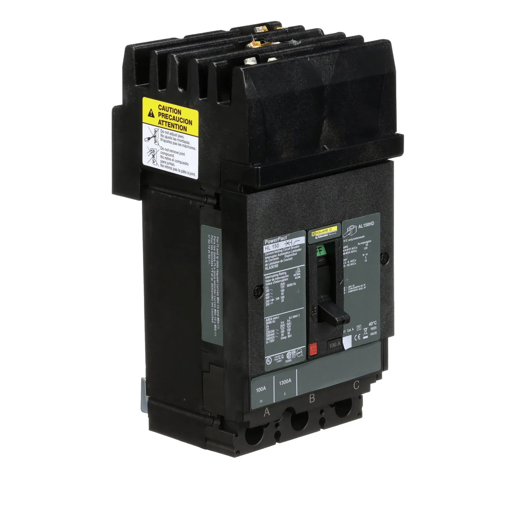 HLA36100 - Square D - Molded Case Circuit Breaker I-Line Plug-In - 100 Amp - 3 Pole - 600 Volt