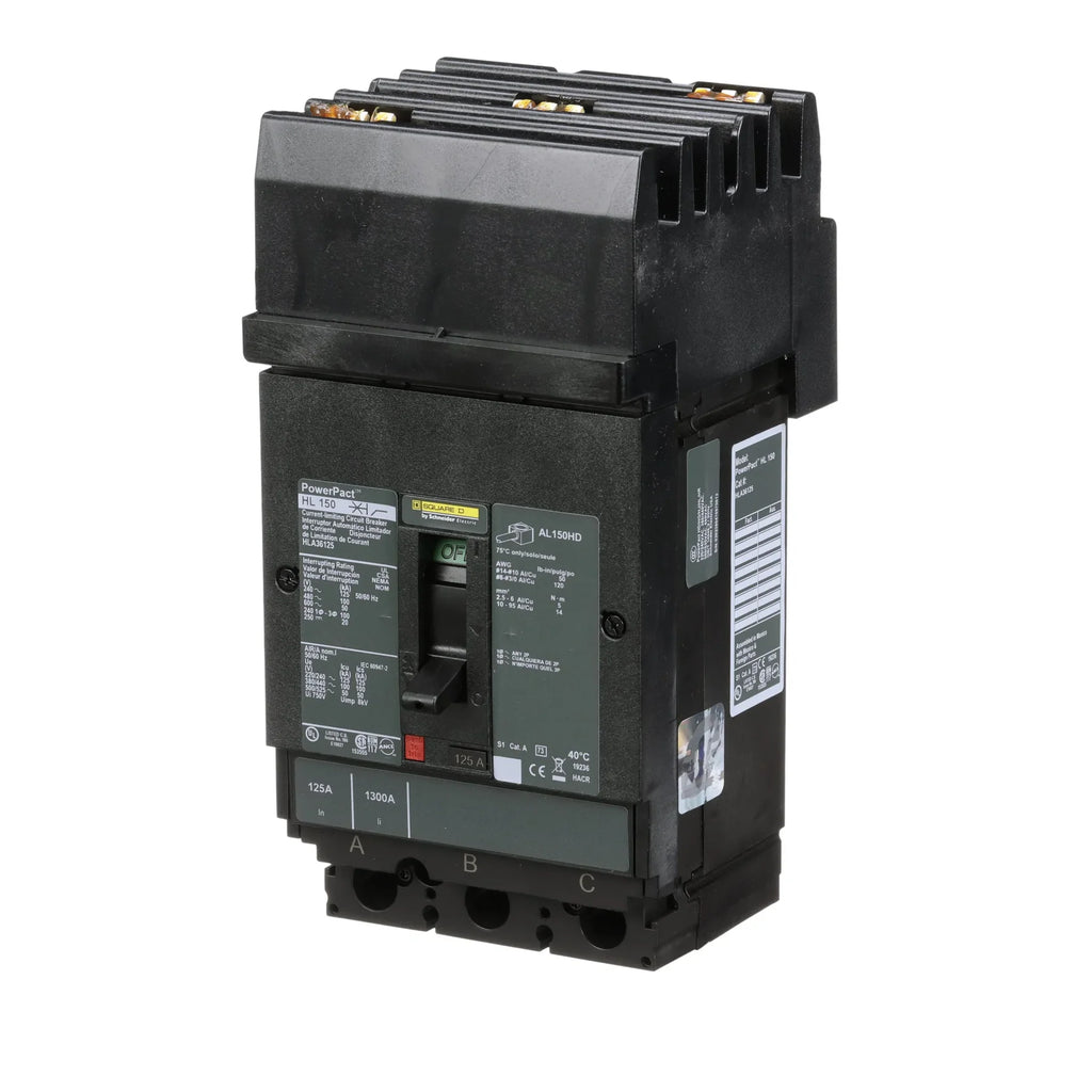 HLA36125 - Square D - Molded Case Circuit Breaker I-Line Plug-In - 125 Amp - 3 Pole - 600 Volt