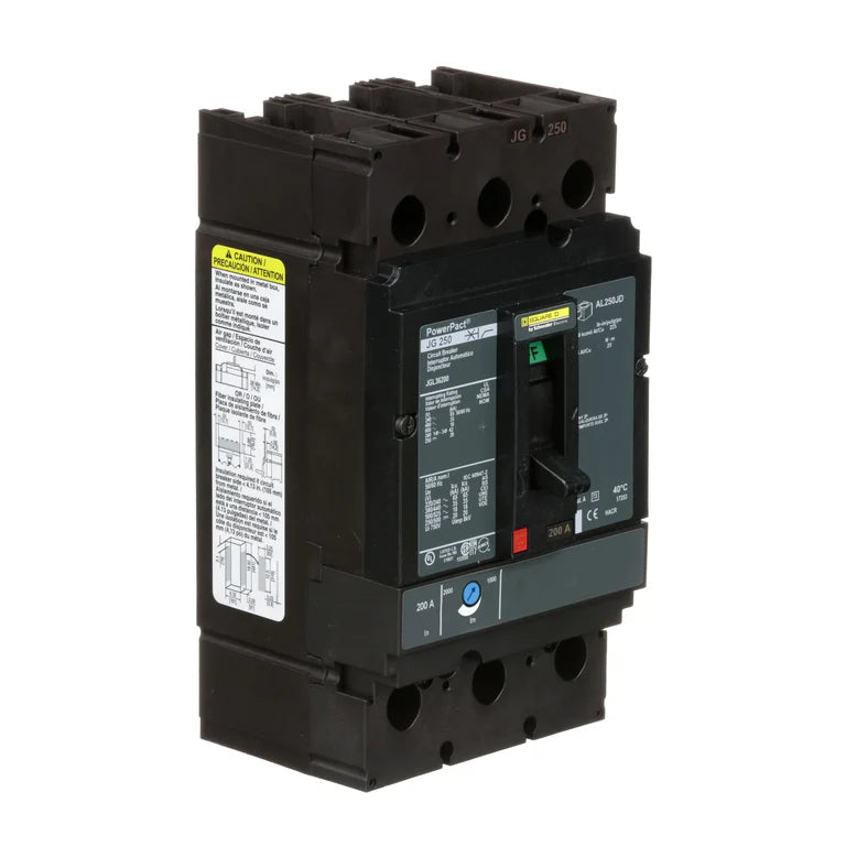 Square D JGL36200 Molded Case Circuit Breaker | 200A 3-Pole 600V Feed-Thru