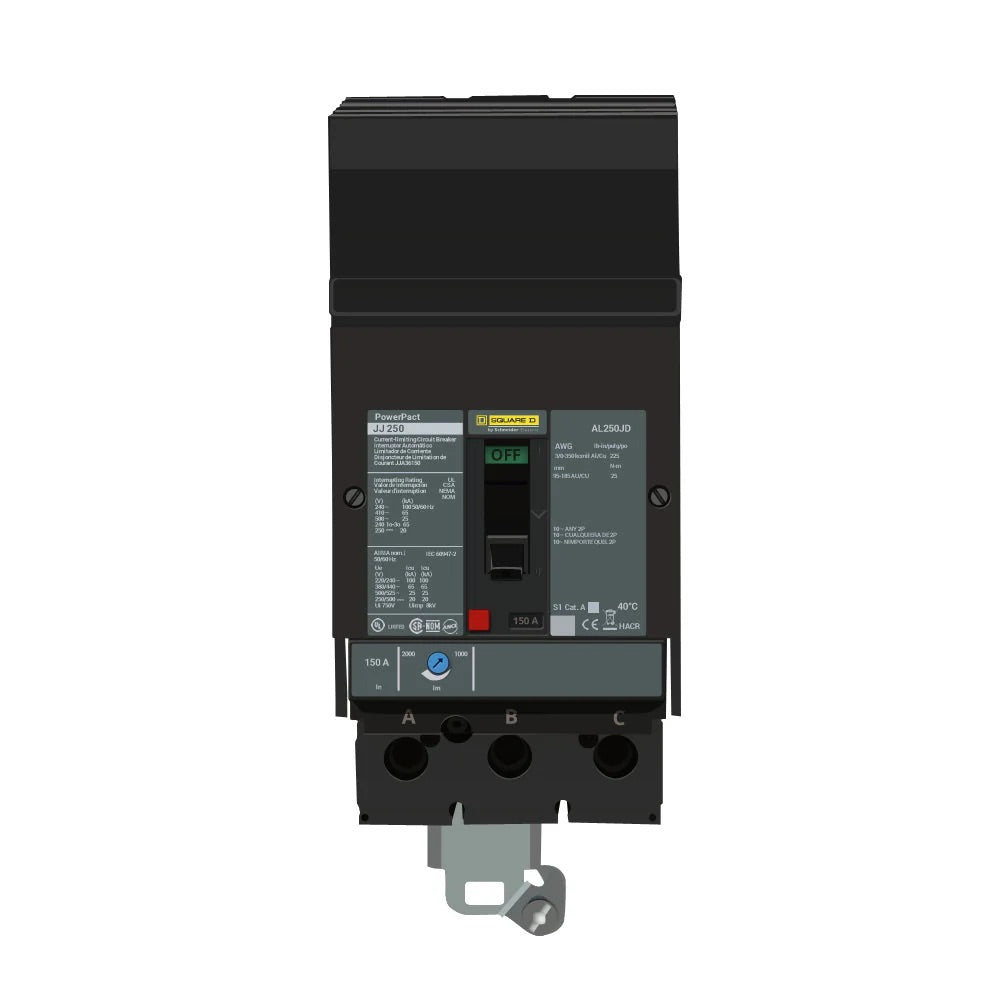 JJA36150 - Square D - Molded Case Circuit Breaker I-Line Plug-In - 150 Amp - 3 Pole - 600 Volt