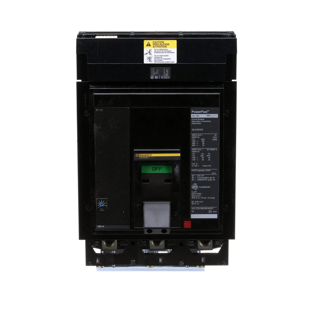 MJA36300 - Square D - Molded Case Circuit Breaker I-Line Plug-In - 300 Amp - 3 Pole - 600 Volt