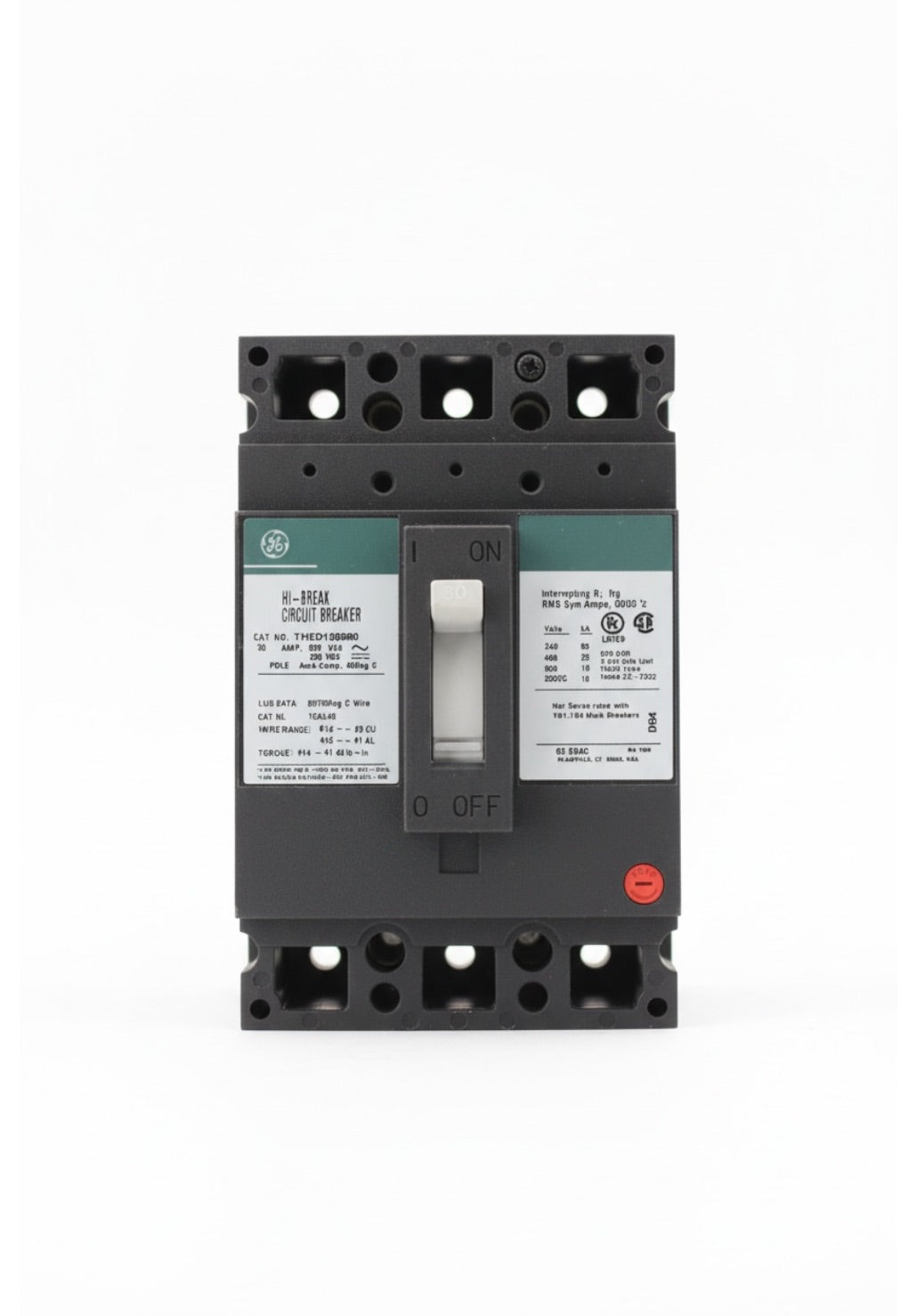 THED136030 - GE - Molded Case Circuit Breaker Feed-Thru - 30 Amp - 3 Pole - 600 Volt