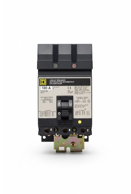 FC34100 - Square D - Molded Case Circuit Breakers I-Line Style Plug-In - 100 Amp - 3 Pole - 480 Volt