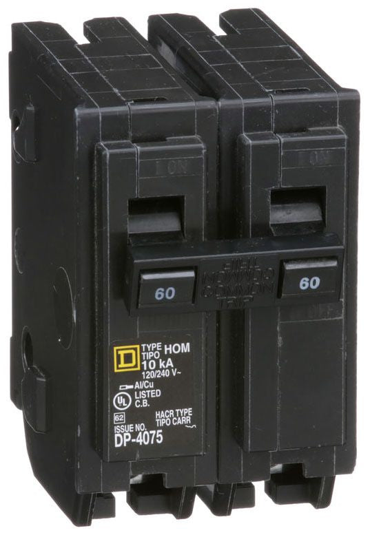 HOM260 - Square D Homeline - Circuit Breaker Plug-In - 60 Amp - 2 Pole - 240 Volt