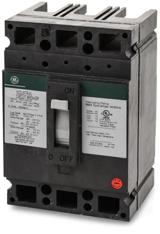TED134100 - GE - Molded Case Circuit Breaker Feed-Thru - 100 Amp - 3 Pole - 480 Volt