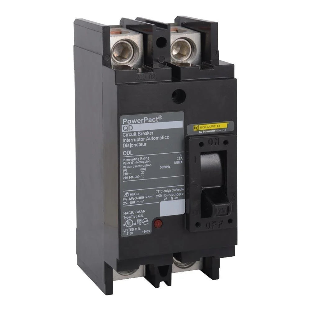 QDL22225 - Square D - Molded Case Circuit Breaker Feed-Thru - 225 Amp - 2 Pole - 240 Volt