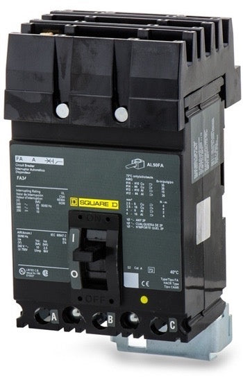 FA36025 - Square D - Molded Case Circuit Breaker I-Line Plug-In - 25 Amp - 3 Pole - 600 Volt