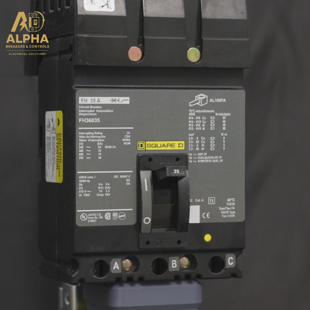 FH36035 - Square D - Molded Case Circuit Breaker – 35A, 3-Pole, 600V I-Line Plug-In