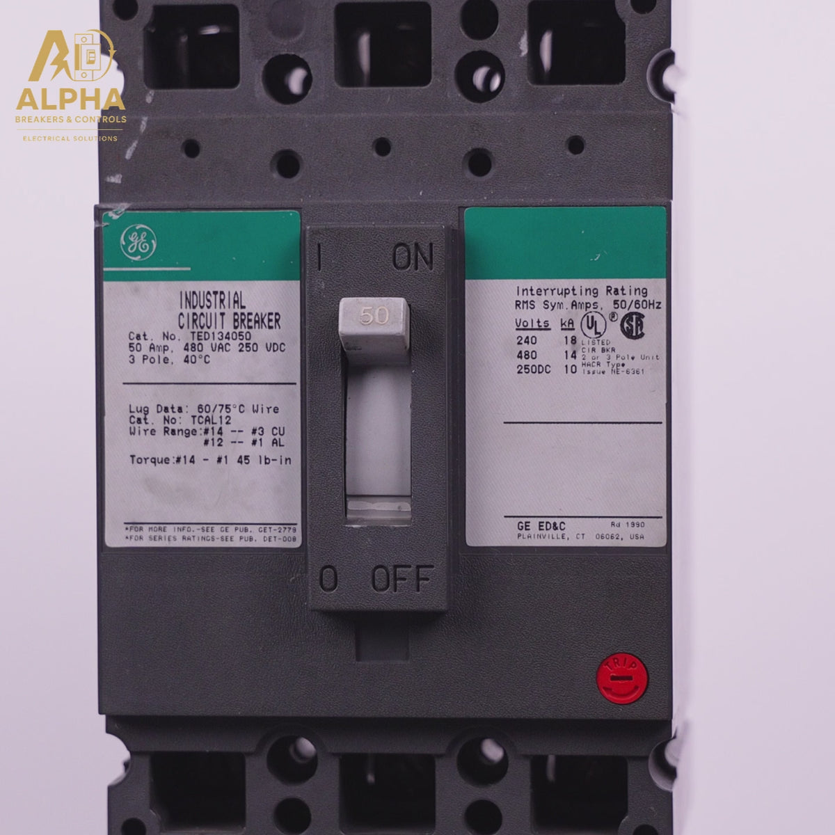 TED134050 - GE - E150 Bolt-On Molded Case Circuit Breaker - 50 Amp - 3 Pole - 480 Volt