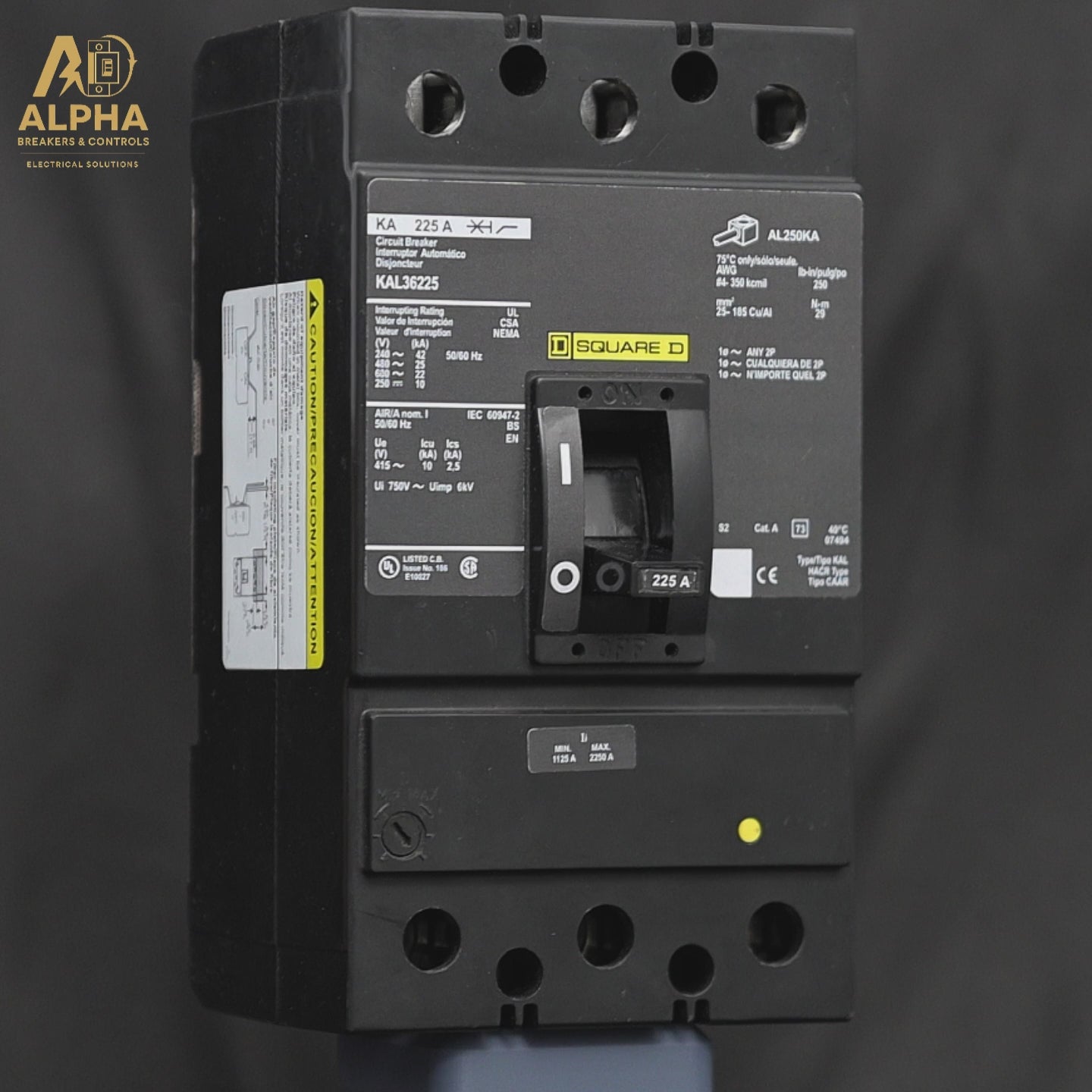 Square D - KAL36225 | 225A 3-Pole 600V Molded Case Circuit Breaker (Feed-Thru)