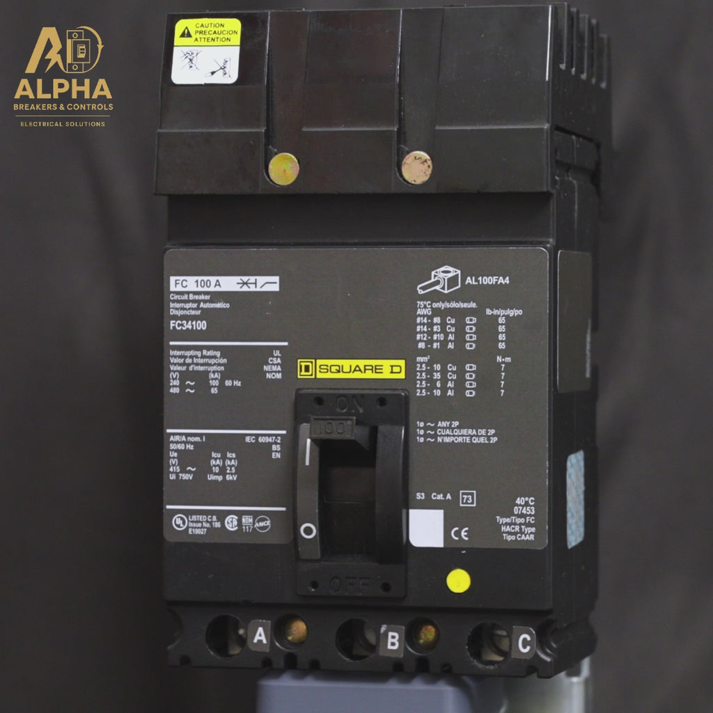 FC34100 - Square D - Circuit Breaker | 100A 3-Pole 480V I-Line Plug-In