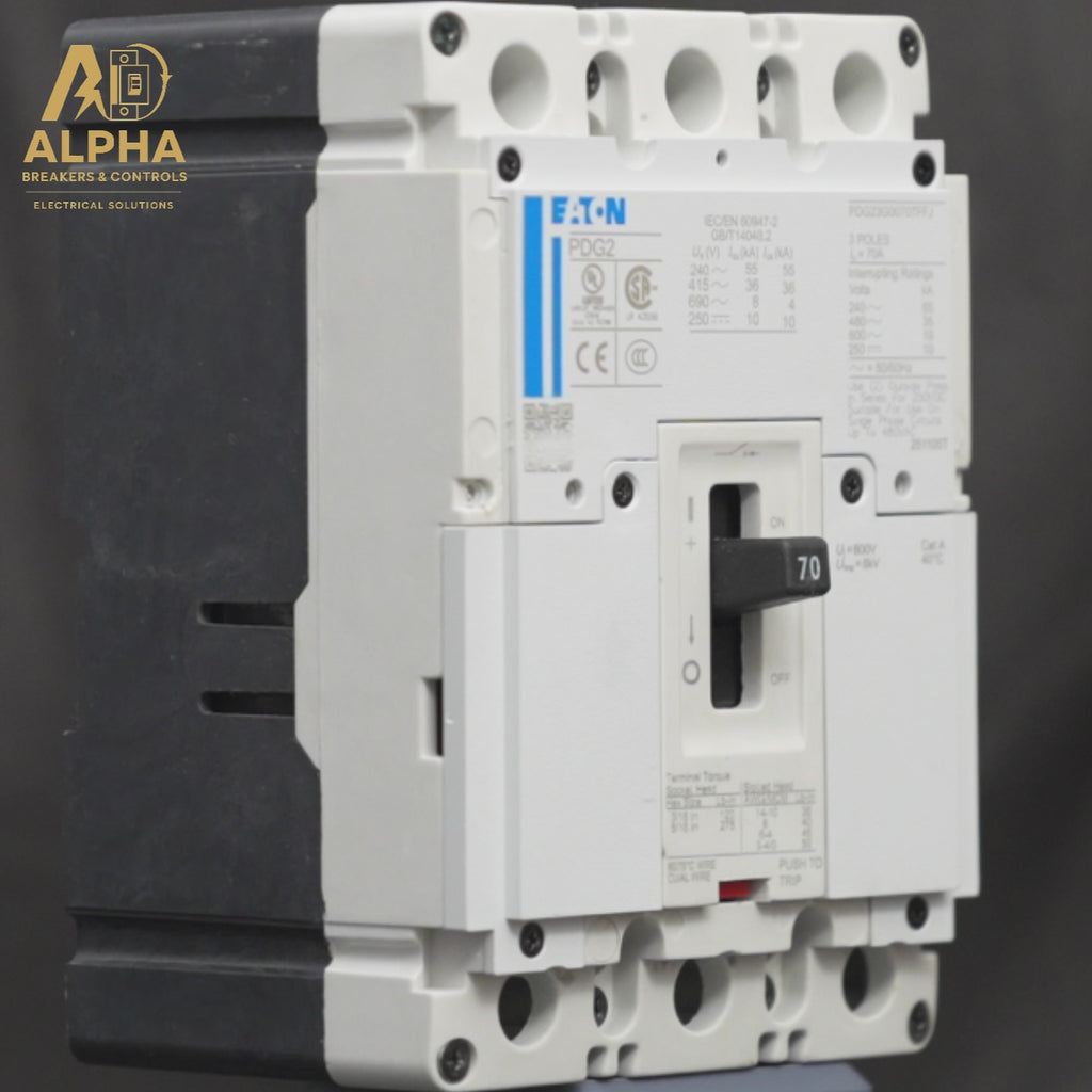 PDG23G0070TFFJ - Eaton - Circuit Breaker | 600V 70A 3-Pole Feed-Thru | Molded Case MCCB