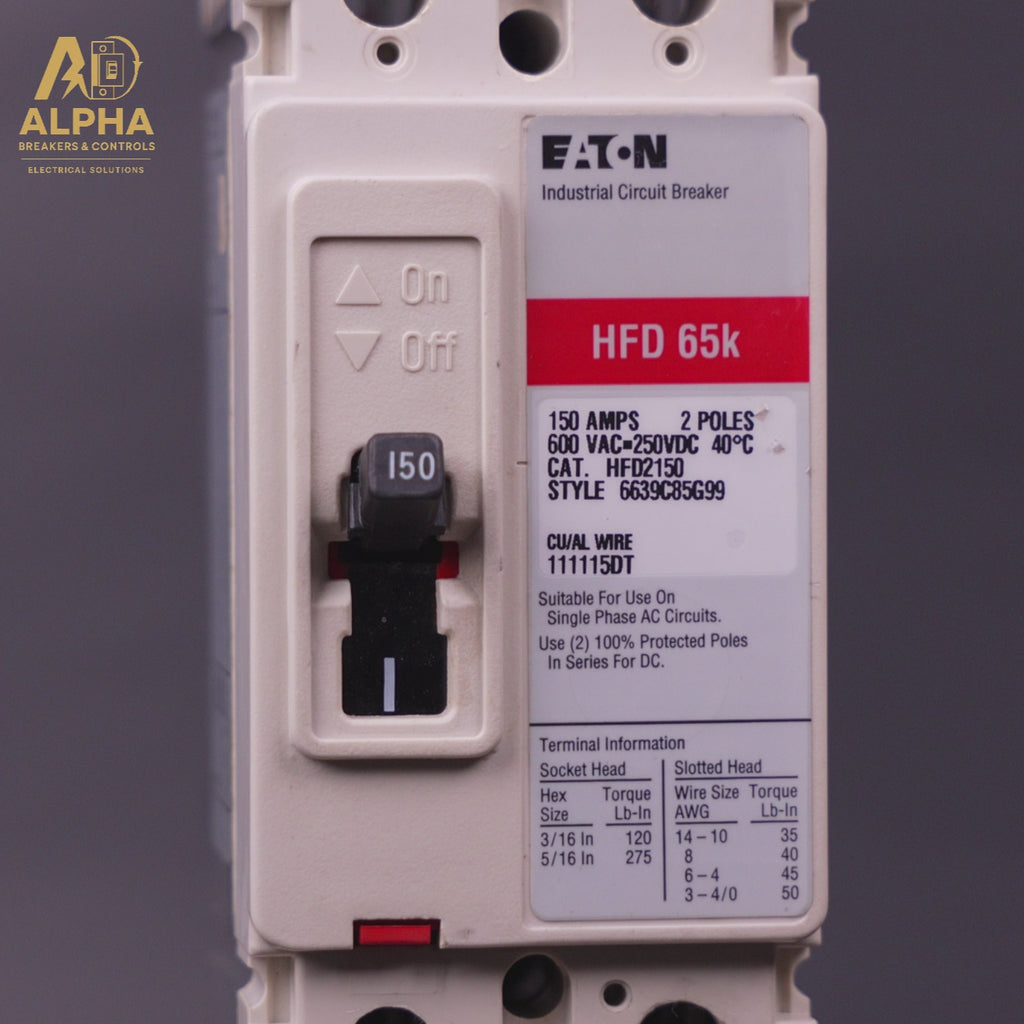 HFD2150 - Eaton - 150A 2-Pole 600V Bolt-On Molded Case Circuit Breaker