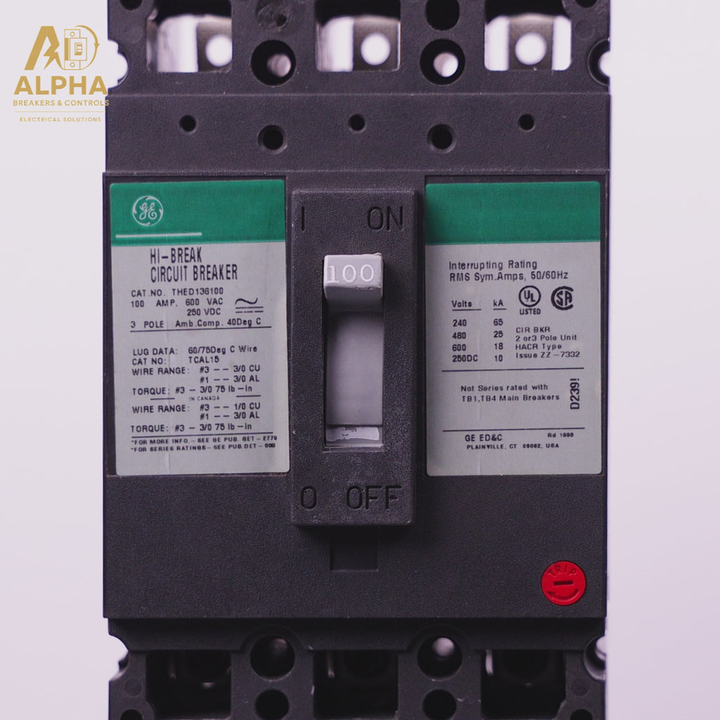 THED136100 - GE - Molded Case Circuit Breaker Feed-Thru - 100 Amp - 3 Pole - 600 Volt
